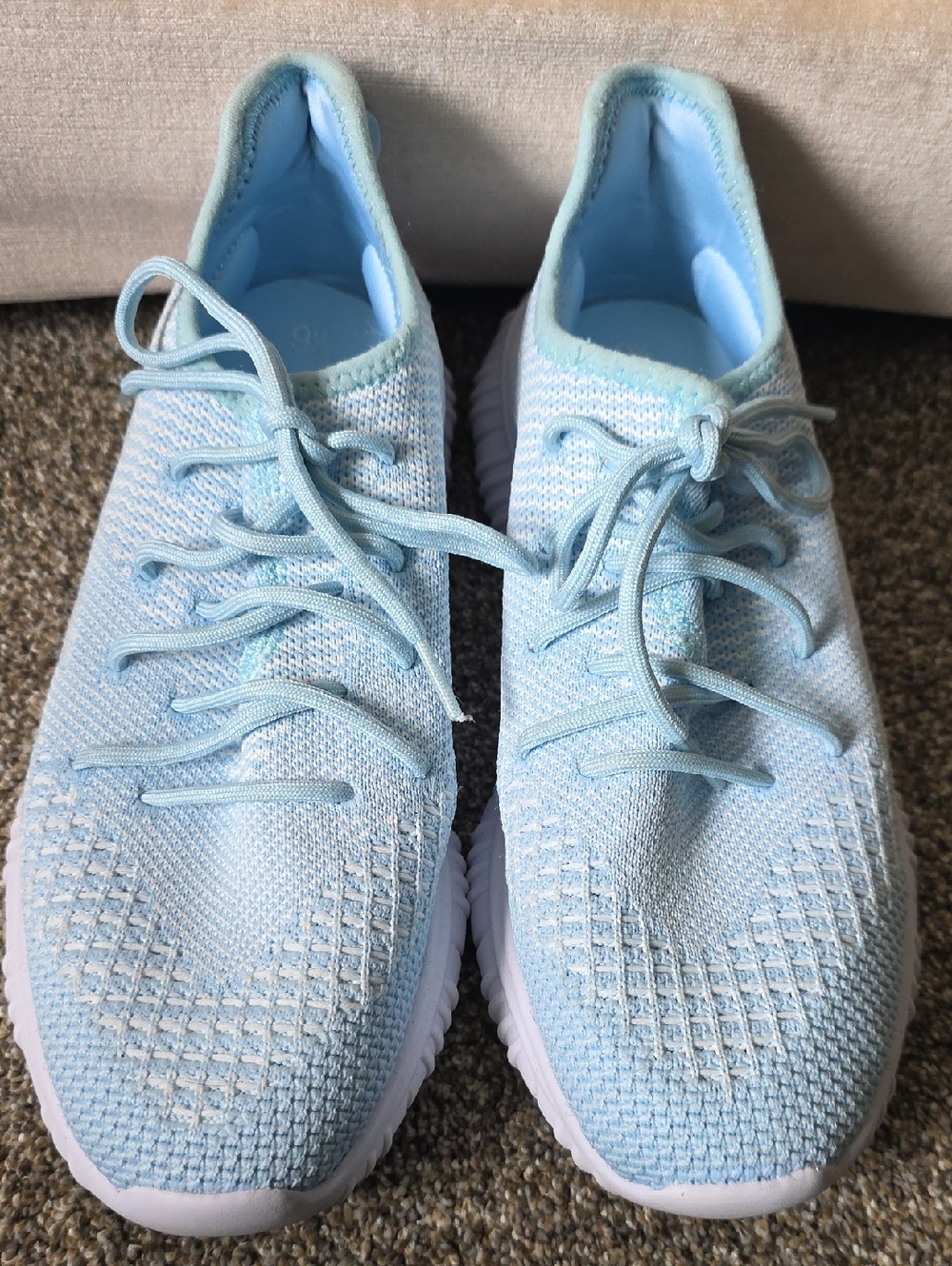 Avia Sneakers Shoes Womens 9.5 Blue Low Top Lace Up Memory Foam Lightweight Knit